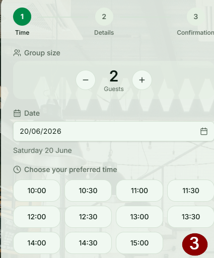 Varausvälin vaikutus asiakkaan varausnäkymässä